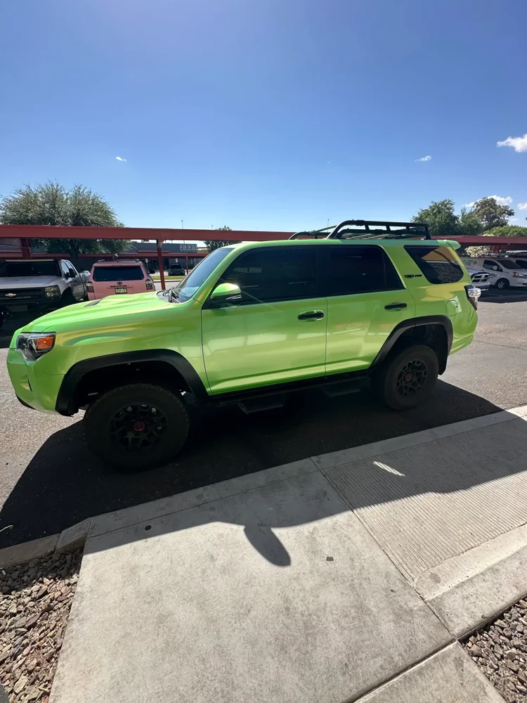 Lime green Toyota 4Runner at Vader Tint